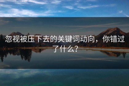 忽视被压下去的关键词动向，你错过了什么？