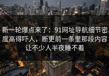新一轮爆点来了：91网址导航细节密度高得吓人，断更前一条里那段内容让不少人半夜睡不着